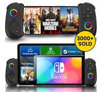 MAJESTECH NEW D8 Mobile Gaming Controller for iPhone/Android/iPad/Tablet, Play Xbox Cloud, Playstation Remote Play, Steam/PC, Switch! RGB Hall Joystick/Trigger Wireless Bluetooth Phone Game Controller