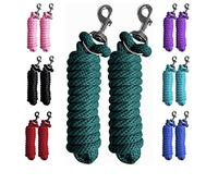 Majestic Ally Paquete de 2 Cuerdas de Plomo de poliéster sólido para Caballos y Ganado, 10 pies de Largo y 5/8 Pulgadas de Grosor, Repuesto de Alta Resistencia (Verde Cazador)