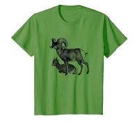 Majestic Bighorn - Camiseta con Estampado de ovejas Camiseta, Niños, Hierba, 12 años
