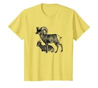 Majestic Bighorn - Camiseta con Estampado de ovejas Camiseta, Niños, Limón, 12 años