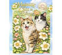 Majestic Cats in Bloom: Intricate Floral Cat Coloring for Calm, Beauty & Whimsical Smiles