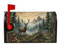 Majestic - Cubiertas magnéticas para buzón de correo (53,3 x 63,5 cm) | Paisaje forestal, cubierta de buzón, conos de pino, paisaje de montaña, decoración rústica al aire libre