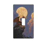 Majestic Dragon - Cubierta decorativa para interruptor de luz, diseño de luna llena, 1 banda, para cocina, granja, dormitorio, baño, decoración artística