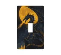 Majestic Dragon - Cubierta decorativa para interruptor de luz, diseño de luna llena, 1 banda, para cocina, granja, dormitorio, baño, decoración artística