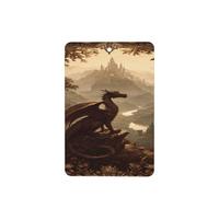 Majestic Dragon Perched Upon A Rocky Cliff - Ambientadores para coche, 4 unidades, tarjetas perfumadas colgantes, tarjetas perfumadas para tabletas de aromaterapia de coche
