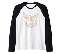 Majestic Eagle Laurel Corona Vintage Patriotic Wildlife Camiseta Manga Raglan