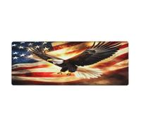 Majestic Eagles Soar Above The Banner - Alfombrilla de mouse grande con base de goma antideslizante y bordes cosidos, alfombrilla de mouse grande para computadora de juegos, 11.8 x 31.5 pulgadas