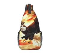 Majestic Eagles Soar Above The Banner - Bolso bandolera de viaje para hombre, mochila de senderismo