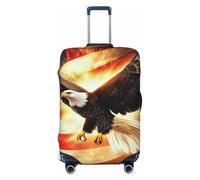 Majestic Eagles Soar Above The Banner - Funda elástica para equipaje de viaje, protector de maleta, funda de equipaje impresa antiarañazos, Black, M