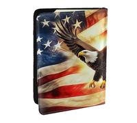 Majestic Eagles Soar Above The Banner - Soporte para pasaporte impreso de piel sintética, organizador de viaje para hombres y mujeres, 6.5 pulgadas, Black, Talla única