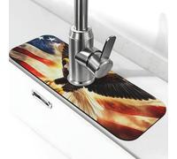 Majestic Eagles Soar Above The Banner - Tapete de grifo para fregadero de cocina, tapete de secado súper absorbente para cocina, baño, fregadero, cafetería, bar, grifo, decoración de regalos (15 x 5.5