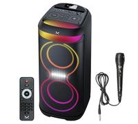 Majestic Fire 38 - Altavoz inalámbrico Audio 5.3, Luces LED Multicolor 6 Efectos, entradas USB/Micro SD/AUX/Mic, TWS, batería Recargable, Mando a Distancia y micrófono con Cable incluidos