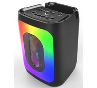 MAJESTIC Flame 1 Pro - Altavoz Bluetooth, 9 Efectos de Luces LED, entradas USB/microSD/Mic, batería Recargable, función TWS, asa de Transporte