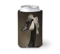 Majestic - Funda para enfriar latas de cerveza, diseño de lazo de satén blanco majestuoso, enfriador de cerveza, soporte de bebidas aislado suave para fiestas, playa, eventos, hogar