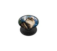 Majestic Gato de Pelo Largo Art Nouveau Mountain PopSockets PopGrip Adhesivo