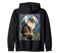 Majestic Gato de Pelo Largo Art Nouveau Mountain Sudadera con Capucha