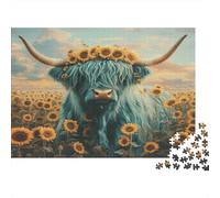 Majestic Highland Gatotle 1000 Piezas Rompecabezas para Adultos Bright Girasols para Amantes O Amigos Imposable 1000pcs (75x50cm)