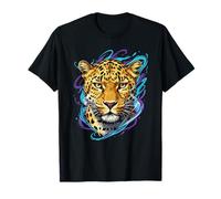 Majestic Leopard Head Retrato de Gato Grande Salvaje Camiseta