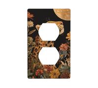 Majestic Leopard in The Night Sky - Cubierta decorativa para interruptor de luz, 1 banda, placa de pared para cocina, baño, tamaño 7 x 11,4 cm