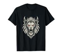 Majestic Lion Tribal Design Poderosa Cabeza de León Ojos Rojos Camiseta