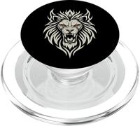 Majestic Lion Tribal Design Poderosa Cabeza de León Ojos Rojos PopSockets PopGrip para MagSafe
