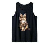 Majestic Maine Coon Cat Retrato en Acuarela Camiseta sin Mangas