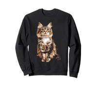 Majestic Maine Coon Cat Retrato en Acuarela Sudadera