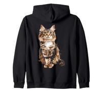 Majestic Maine Coon Cat Retrato en Acuarela Sudadera con Capucha