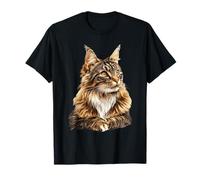 Majestic Maine Coon Gato Felino Animal Retrato Camiseta