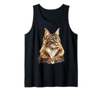 Majestic Maine Coon Gato Felino Animal Retrato Camiseta sin Mangas