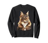 Majestic Maine Coon Gato Felino Animal Retrato Sudadera