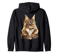 Majestic Maine Coon Gato Felino Animal Retrato Sudadera con Capucha