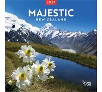 Majestic New Zealand | Calendario mensual cuadrado de pared 2027 de 12 x 24 pulgadas (colgante)