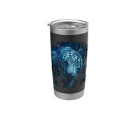 Majestic Night Tiger: Personal de animales salvajes Safari para niños y adultos Vaso térmico de acero inoxidable de doble pared