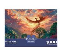 Majestic Phoenix 1000 Pcs Premium-Karton Puzzle Flying Fire Bird Stressabbau Familienspiel Puzzles Für Erwachsene Und Kinder 38x26cm/1000pcs