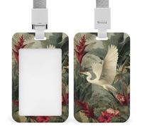 Majestic - Portatarjetas retráctiles para tarjetas de identificación con garza blanca en selva tropical, protector de tarjetas, para el trabajo, oficina, médico, enfermera
