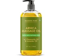 MAJESTIC PURE Aceite de masaje de árnica para terapia de masaje - Refrescante y relajante - Aceites naturales para todo tipo de piel - Loción de masaje para hombres y mujeres - 8 fl oz