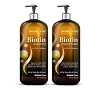 MAJESTIC PURE Set de champú y acondicionador de biotina con complejo bloqueador de DHT - Hidratante, nutritivo y apoya el crecimiento saludable del cabello, sin sulfatos, para hombres y mujeres, 16 fl