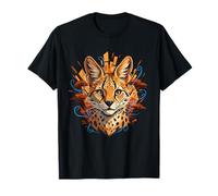Majestic Serval Face Savannah Africano Vida Silvestre Camiseta