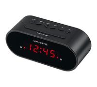 Majestic SVE 235 - Reloj Despertador Digital con Pantalla LED, Doble Alarma, Snooze, Color Negro