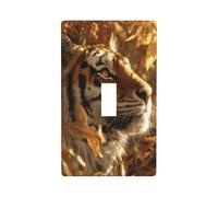 Majestic Tiger in The Golden Sunlight - Cubierta decorativa para interruptor de luz de un solo interruptor, placa de pared para cocina, granja, dormitorio, baño, decoración artística