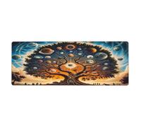 Majestic Tree Of Life - Alfombrilla de mouse grande con base de goma antideslizante con bordes cosidos, para videojuegos, escritorio, grande, 11.8 x 31.5 pulgadas