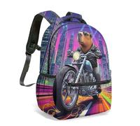 Majestic Waterfall & Hummingbirds - Mochila con gafas de sol en hoja de loto de 16 pulgadas con estampado gráfico 3D vívido para niños, escuela, selva, tropical, floral, novedad, 15, L, Casual