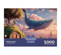 Majestic Whale Gracefully Glides 1000 Piezas Papel Premium Rompecabezas Dreamy Clouds Meditativo Jigsaw Decoración Niños 52x38cm/1000pcs