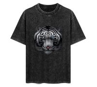 Majestic White Tiger Face Cat Big Face Unisex T-Shirt Black Mens Top tee XXL