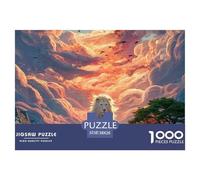 Majestic White Wild Animal with Flames 1000 Stück Stabiler Karton Puzzle Lions Under The Sunset Stressabbau Familienspiel Puzzles Als Geburtstagsgeschenke 38x26cm/1000pcs