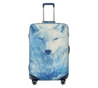 Majestic White Wolf Mystical Fantasy - Fundas elásticas para equipaje de viaje, a prueba de polvo, resistente a los arañazos, protector de maleta de 22 a 24 pulgadas