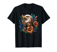 Majestuoso águila Calva Tropical Cristales Florales Camiseta