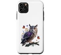 Majestuoso búho con mariposas y flores Carcasa para iPhone 11 Pro Max