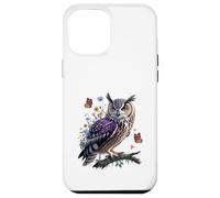 Majestuoso búho con mariposas y flores Carcasa para iPhone 12 Pro Max